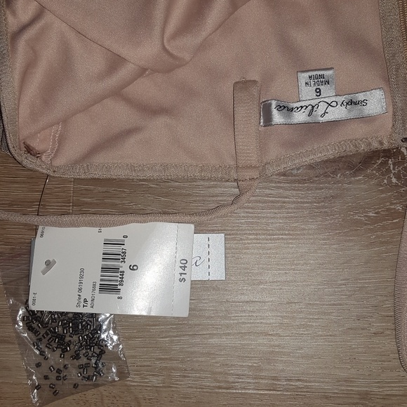 Simply Liliana light pink and grey beaded dress - Picture 5 of 6